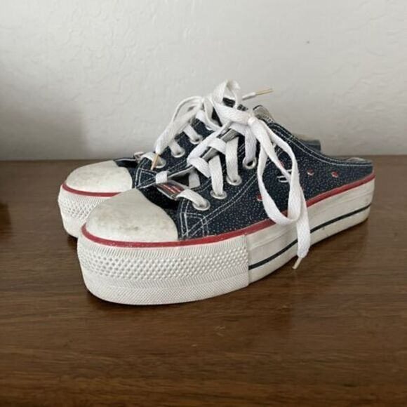 VTG Y2K Skechers Somethin’ Else Platform Mules Slip On USA FLAG RARE size 8.5 - Picture 4 of 8